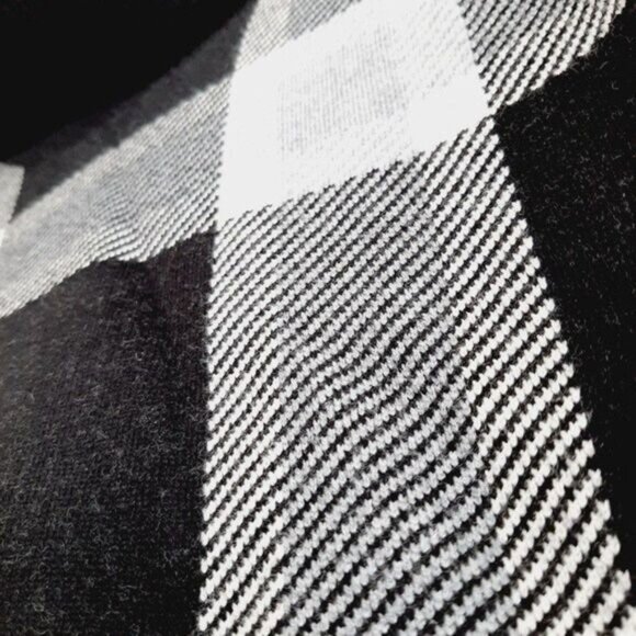 MAX STUDIO / B&W Plaid Check Cowl / TurtleNeck Sweater Sz XS - Picture 6 of 11